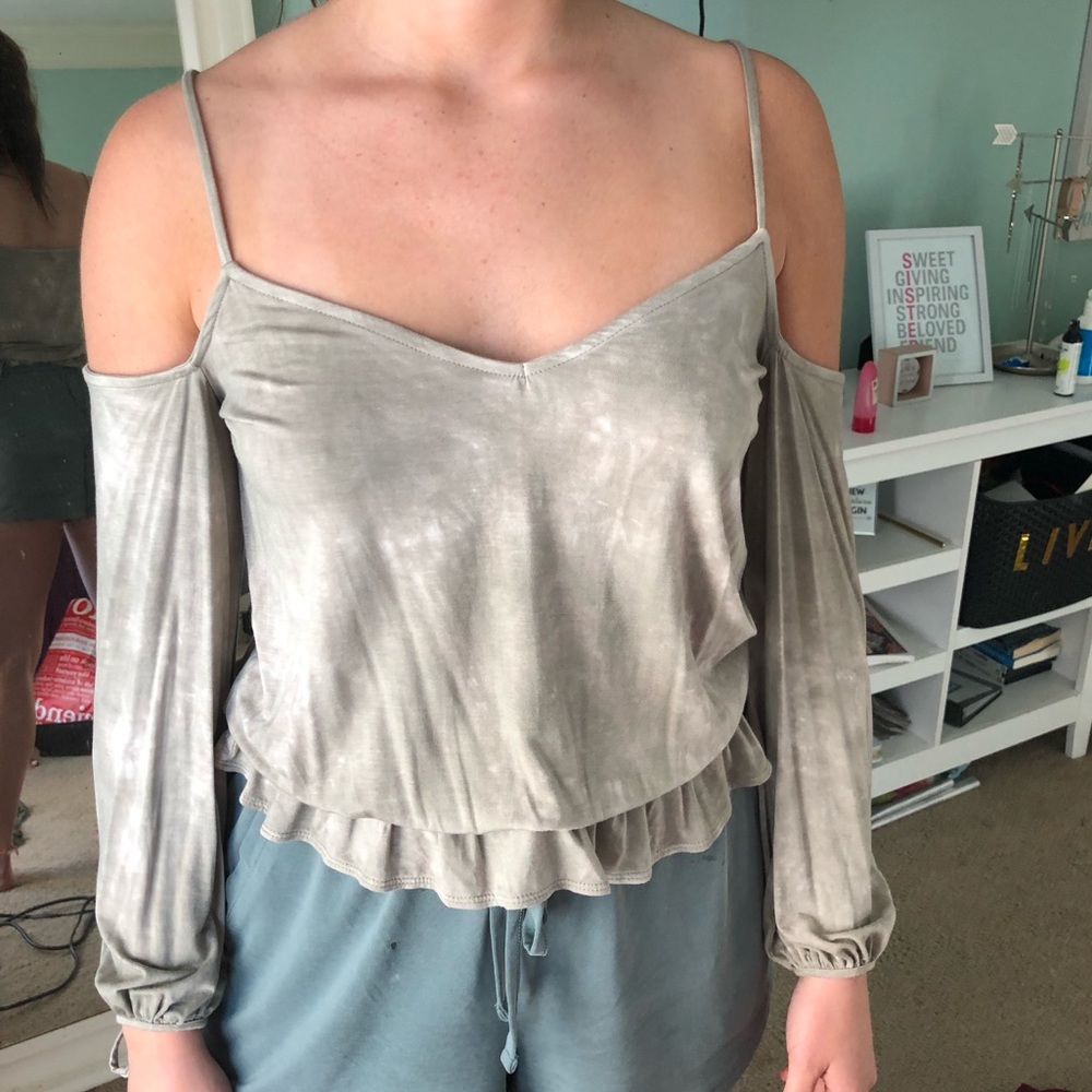 Off the shoulder tank with sleeves